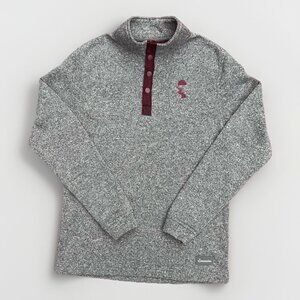 Swannies Golf Pullover Fleece Sweatshirt Jacket Men's Size Medium Gray/Maroon